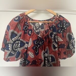 Sundry floral puff sleeve midi dress